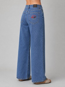 Pantalon en jean Mom Fit taille haute délavé style vintage décontracté en mélange de coton doux pour femme – Confortable et tendance au quotidien - Product Image 4