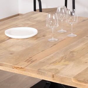 Vandana Ivory Element <b>dining</b> <b>table</b> 140x140cm, wood and industrial metal Character - Product Image 4