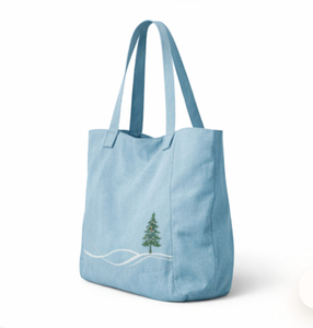Sac fourre-tout de plage en toile bleu clair COTTON FIELD, grande taille, avec motif personnalisé, poignée d'épaule, sac de shopping, usage quotidien, voyage - Product Image 2