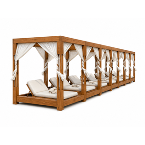 Cama de Día de Lujo Moderna y Duradera para Exteriores, Fabricada en Madera de Teca Sólida de Propinsi Jawa Tengah, para Hoteles, Resorts y Villas junto a la Piscina - Product Image 4