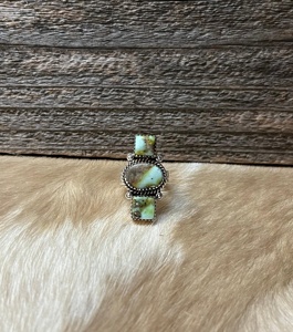 3 Stone Palomino Turquoise <b>Adjustable</b> <b>Ring</b> Handmade Sterling Silver Artisan Southwest Gemstone Jewelry Western Style - Product Image 6