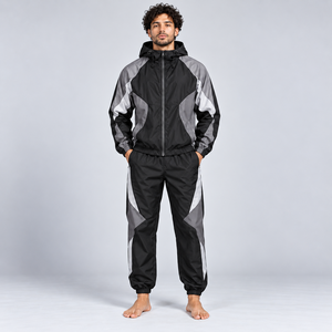 Survêtement coupe-vent pour homme avec tissu de qualité supérieure, respirant, confortable, léger, coupe ajustée, design coupe-vent - Product Image 1