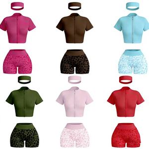 Conjunto de 2 Piezas para Mujer con Logotipo Personalizado, Top Raglán de Manga Larga y Pantalones Ajustados de Jersey de Algodón para Verano - Product Image 2