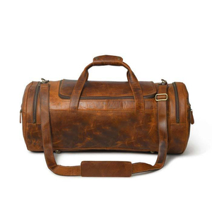Sac de voyage en cuir véritable personnalisé, sac de week-end vintage, sac de sport, sac de nuit avec bandoulière réglable - Product Image 1