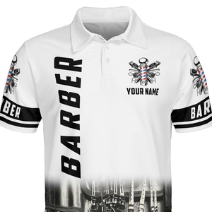 T-shirt de travail imperméable et décontracté pour coiffeur, uniforme de barbier le plus vendu, haut confortable et ajustable pour salon de coiffure - Product Image 2