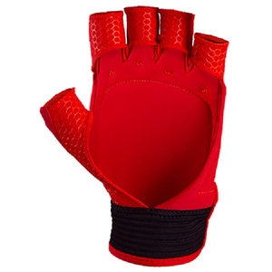 Gants de hockey unisexes de haute qualité à demi-doigts avec rembourrage en gel réglable, équipement de sécurité intérieur/extérieur pour joueurs de hockey sur gazon - Product Image 2