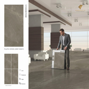 Carreaux de sol et de mur en porcelaine émaillée polie Roman Silver 800x1600mm, design grand format premium - Product Image 6