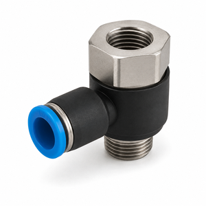 Raccord pneumatique en acier noir, connecteur en T droit, union filetée femelle, pour automatisation de lignes d'air, brochage et perçage - Product Image 4
