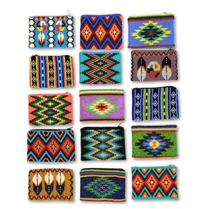 Stylish Vintage Beaded Embroidery Coin Pouch <b>Small</b> Bag Premium Colorful Seed Beads Coin Pouch With Zipper - Product Image 3