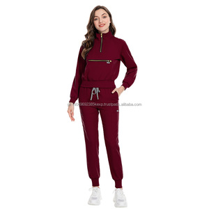 Precio de fábrica Jogger Hoodies and Pants Sets Elástico Logotipo personalizado Niñas Hospital Uniformes Scrubs Medical Nurse Uniform Sets - Product Image 6