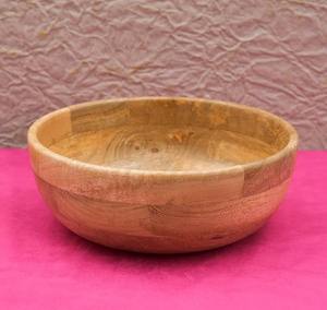 Ensemble de 4 bols ronds en bois massif pour aliments et fruits, qualité supérieure, vaisselle de cuisine, bols à mélanger, style indien - Product Image 6