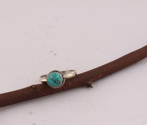 Natural Turquoise Bezel Setting Band <b>Ring</b> <b>925</b> Sterling <b>Silver</b> Women's Genuine Purple Gemstone Wedding February - Product Image 4