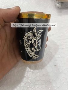 FAIZA CRAFT Artisanat Verre en corne courte 100% couleur naturelle sculpté à la main taille personnalisée Verre à boire Viking en corne pour la maison - Product Image 2