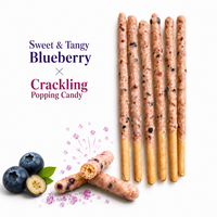 Fabricant de Biscuits en Bâtonnets enrobés de Chocolat Saveur Myrtille avec Bonbons Pétillants et Snacks Croustillants, Vente en Gros OEM/ODM