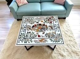 Plateau de table Royal avec incrustation de pierres semi-précieuses | Plateau de table basse fait main | Table de bureau | Plateau de table d'hôtel | Table sur mesure - Product Image 3