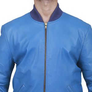 Chaqueta de Cuero Genuino para Hombre, Estilo Casual de Invierno, con Cierre, Impermeable, Tipo Bomber para Motocicleta - Product Image 4
