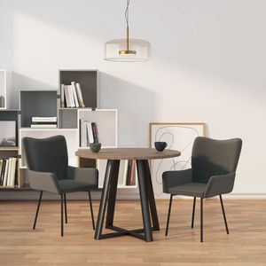 2 chaises de salle à manger en velours gris foncé - Product Image 1