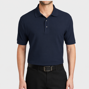 <b>Men's</b> <b>White</b> Short Sleeve Pique <b>Polo</b> Shirt 100% Cotton Breathable Casual Button Front Solid Knitted Regular Fit Casual Golf - Product Image 3