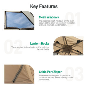 Carpa de camping al aire libre ANDES, carpa familiar impermeable, refugio rápido, fácil de instalar, carpa rápida, carpa con sala de estar, carpa con mosquitera - Product Image 5