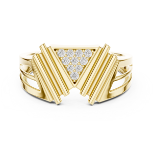 Luxury Gold Plated Geometric Triangle CZ Diamond <b>Ring</b> for Women <b>Open</b> Band Fashion Engagement Wedding Jewelry - Product Image 3