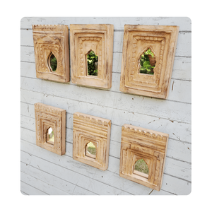 Vintage Natural Wooden Photo <b>Frame</b> Hand Crafted Decorative Rustic Mirror Decor Collectible Hanging Indian Art - Product Image 4