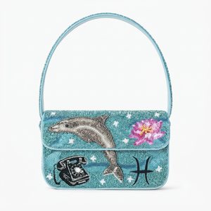 Handmade Caviar Tin Beaded <b>Shoulder</b> <b>Bag</b> <b>Women</b> Gourmet Food Flap Evening Clutch Novelty Underarm Purse Handbag - Product Image 4