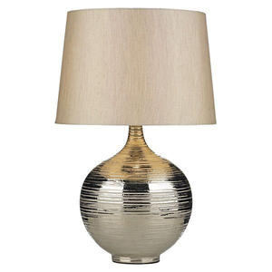Lámpara de Mesa Cromada Tradicional con Pantalla Metálica Estilo Empire, Pequeña Lámpara Decorativa de Escritorio, Base para Bombilla LED E27, CA 220V, Control por Interruptor - Product Image 2