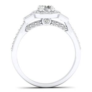 Anillos de compromiso REYES Solitaire de plata de ley 925 con corte redondo de 0,87 quilates y moissanita para mujer, regalo de aniversario, joyería fina - Product Image 4