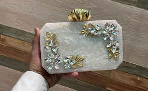 Pochettes en résine faites à la main pour femmes sacs de soirée en acrylique à la mode prix d'usine direct et conception personnalisée à la main d'Inde - Product Image 5