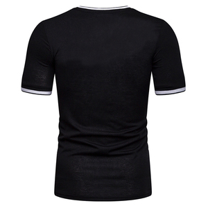 เสื้อยืดคอกว้างแขนสั้นผู้ชาย ผ้าฝ้ายระบายอากาศ น้ำหนัก 220 กรัม รับสกรีนโลโก้ สีพื้น ไซส์ใหญ่ ขายดี - Product Image 4