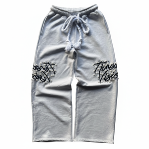 Fabricants sur mesure de tissus polaires de haute qualité, pantalon de jogging décontracté d'hiver surdimensionné pour hommes avec broderie et strass - Product Image 1