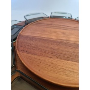 Round Wooden Lazy Susan Handmade Minimalist Design Natural Wood Grain Pattern Solid Color Party Dishes & <b>Plates</b> - Product Image 6