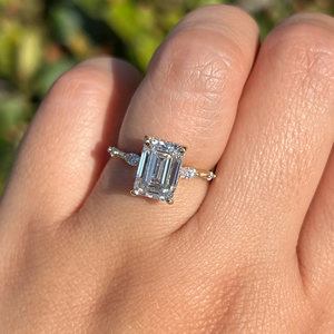 IGI Certified <b>Emerald</b> Lab Grown Diamond Engagement Ring Wedding Ring 3.15Carat Yellow Gold 14k Party Gift Jewelry - Product Image 2
