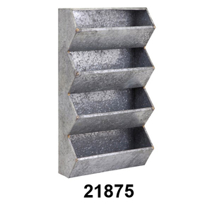 Antique Galvanized Wall Organizer With Multiple Storage Sections For Kitchen Bathroom Office And Home Decoration Purpose - Product Image 1
