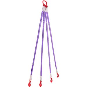 Correas de elevación de nailon de alta resistencia de 6600 lb con cuatro ganchos de enganche, capacidad de 1 tonelada, correa de aparejo de 5 pies engrosada - Product Image 1