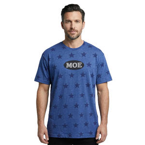 Camisetas de Algodón con Estampado de Estrellas para Hombre, Estilo Urbano, Cuello Redondo, Camiseta Gráfica con Logotipo Bordado, Marca Privada, Proveedor de Camisetas de Algodón para Hombre - Product Image 1