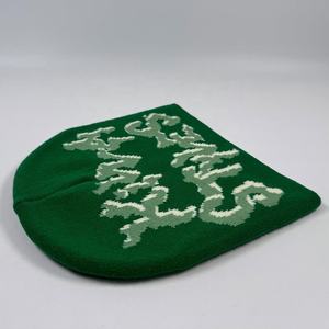 Nuevo Gorro de Invierno Clásico Unisex, Colorido, Cálido, Tejido, Sin Puño, con Logotipo Jacquard Personalizado, Gorros Verdes - Product Image 2