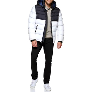 Custom Men's Hooded Puffer <b>Jacket</b> Thick Quilted Hooded Collar Coat Embroidered Logo Winter <b>Warm</b> High Street Style Zipper Closure - Product Image 1