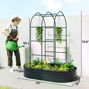 Fioriere in Metallo per Interni ed Esterni, Supporto per Fiori e Piante, Vaso in Metallo per Uso Interno ed Esterno - Product Image 3