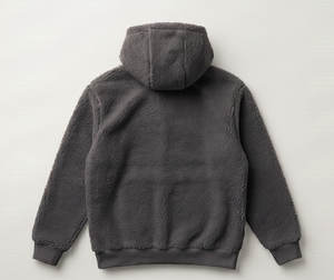 Sweat-shirt à capuche en molleton gris foncé pour homme, coupe classique, couleur unie, vêtement d'hiver décontracté, tricoté, anti-boulochage, style pull - Product Image 2