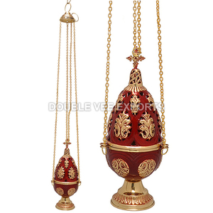 Encensoir rond en laiton coloré avec chaînes |   Brûleur d'encens décoratif pour église - DOUBLE VEE EXPORTS - Product Image 2