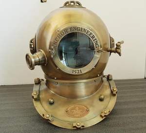 Casco de Buceo Náutico Antiguo de Metal Pulido, Estilo 1921, con Ancla, 18 Pulgadas - Product Image 4