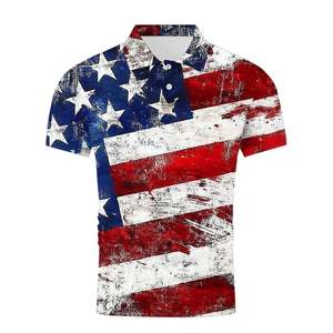 Camiseta de Golf Negra para Hombre Never Forget 911, Diseño Casual con Estampado de Bandera Americana, Manga Corta, Transpirable, Tejido de Poliéster/Algodón - Product Image 1