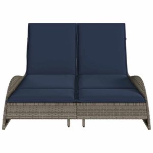 Chaise longue en polyrotin gris 44,9x80,7x28,7 avec coussins - Product Image 4
