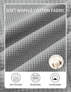 กางเกงขาสั้นลำลองผู้ชาย ผ้าฝ้าย มีเชือกผูก เอวยางยืด 9 นิ้ว ทรงวาฟเฟิล ใส่สบาย เหมาะสำหรับฤดูร้อน ชายหาด และพักผ่อน - Product Image 6