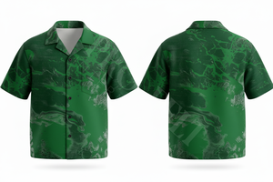 เสื้อเชิ้ตชายหาดแขนสั้นคุณภาพสูงสำหรับผู้ชาย ขายส่งเสื้อผ้า OEM ODM ลายพิมพ์ศิลปะแบบกำหนดเอง - Product Image 5