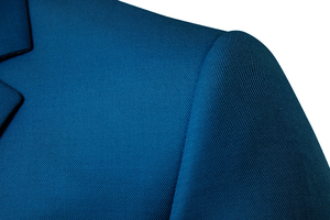 Men's Blue British Style Business <b>Suit</b> Single Breasted Notched Collar Anti-Wrinkle Wool Polyester Blend Formal Wear - Product Image 3
