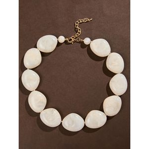 Premium Marble Blue Chain Link Resin <b>Necklace</b> Oversized Contemporary <b>Statement</b> Jewelry Fashion <b>Necklace</b> for Women - Product Image 5