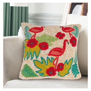 Decorative Beaded Cushion Pillow <b>Cover</b> <b>For</b> <b>Sofa</b> Bedroom Lounge And Home Office Giving Elegant Comfortable Stylish Cushion Design - Product Image 1