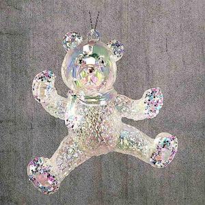 Vente chaude Décoration de Noël et du Nouvel An Boule acrylique scintillante plaquée argent clair avec flocons scintillants Ballerine 3D Ange Fée Ours Ornement - Product Image 6